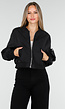 Zwarte Cargo Bomber Jas met Ritsdetails