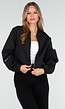 Zwarte Cargo Bomber Jas met Ritsdetails