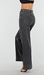Grijze Wide Leg Jeans met Stretch en Verticale Naden