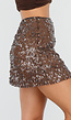 Bruine Minirok met Pailletten