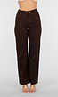 Bruine  Stretch Jeans met Rechte Pijpen