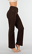 Bruine  Stretch Jeans met Rechte Pijpen