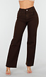 Bruine  Stretch Jeans met Rechte Pijpen