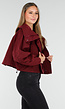 Cropped Lightweight Jas in Bordeauxrood met Brede Kraag