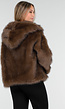 Bruine Faux Fur Jas met Capuchon