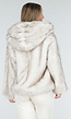 Beige Faux Fur Jas met Capuchon