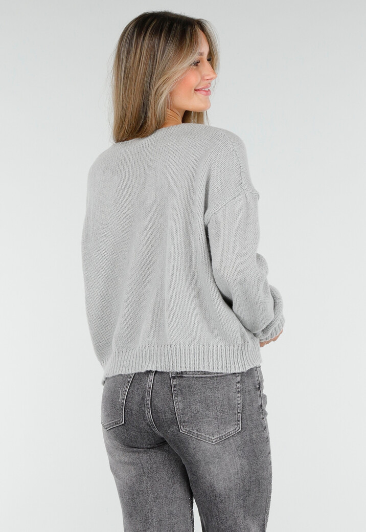 Vest met Lange Mouwen en Strikjes in Grijs