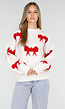 Gebreide Sweater in Wit met Strikdetails
