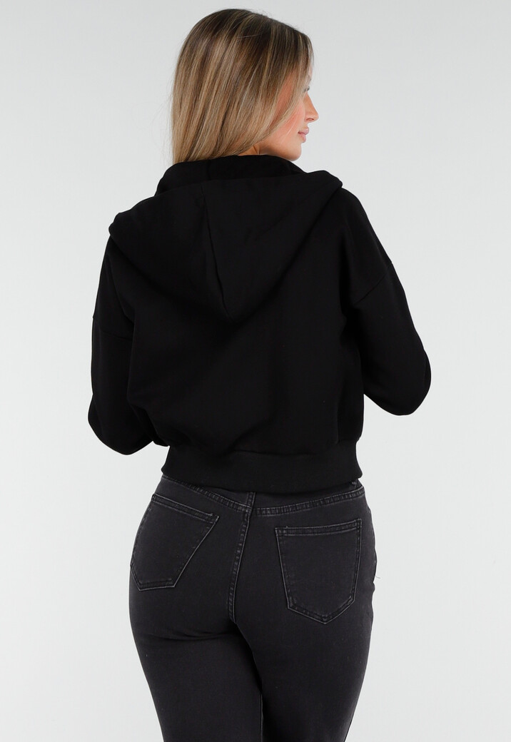 Sweatvest met Lange Mouwen in Zwart