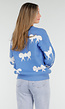 Gebreide Sweater in Blauw met Strikdetails