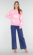 Gebreide Sweater in Roze met Strikdetails