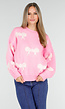 Gebreide Sweater in Roze met Strikdetails