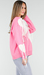 Roze Trui met Witte Hartprint en Franjes