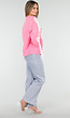 Roze Trui met Witte Hartprint en Franjes