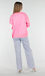Roze Trui met Witte Hartprint en Franjes