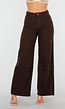 Donkerbruine High Waist Wide Leg Jeans met Zilveren Studs