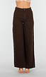 Donkerbruine High Waist Wide Leg Jeans met Zilveren Studs