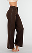 Donkerbruine High Waist Wide Leg Jeans met Zilveren Studs