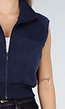 Mouwloos Vest in Donkerblauw met Hoge Kraag