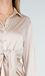 Blouse met Lange Mouwen in Beige Satijn