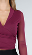 Paarse Mesh Wrap Top met Striksluiting