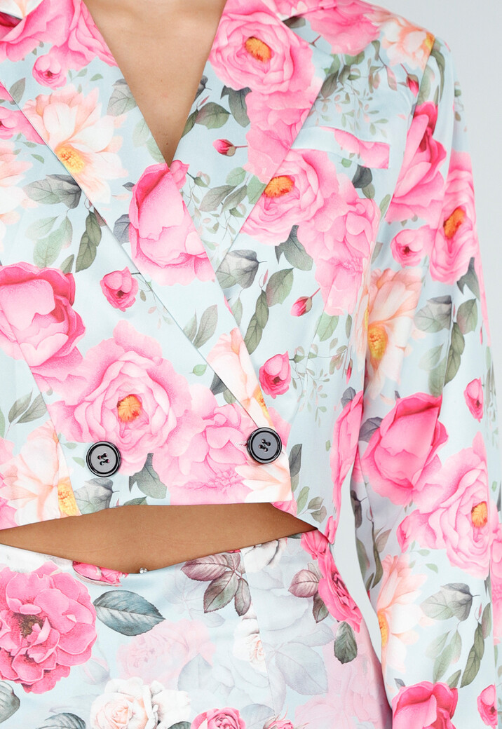 Two Piece Set met Roze Bloemenprint