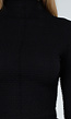 Zwart Aansluitende Coltrui met Lange Mouwen