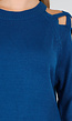 Gebreide Trui met Gevlochten Details in Blauw