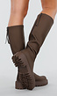 Kniehoge Boots in Bruin met Chunky Zool