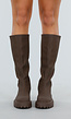 Kniehoge Boots in Bruin met Chunky Zool