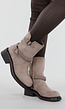 Taupe Suède Boots met Rits en Gesp