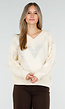 Gebreide Sweater in Crème met V-Patroon