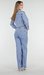 Cropped Denim Blouse in Lichtblauw Met Lange Mouwen