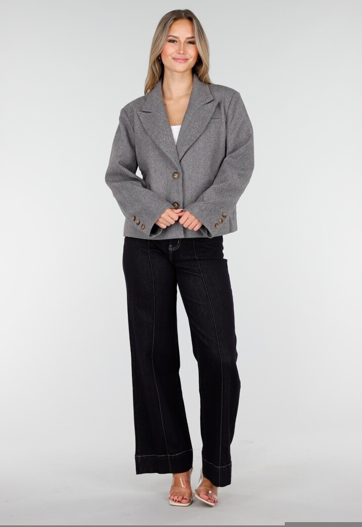 Donkerblauwe Jeans met Stretch en Rechte Pijpen