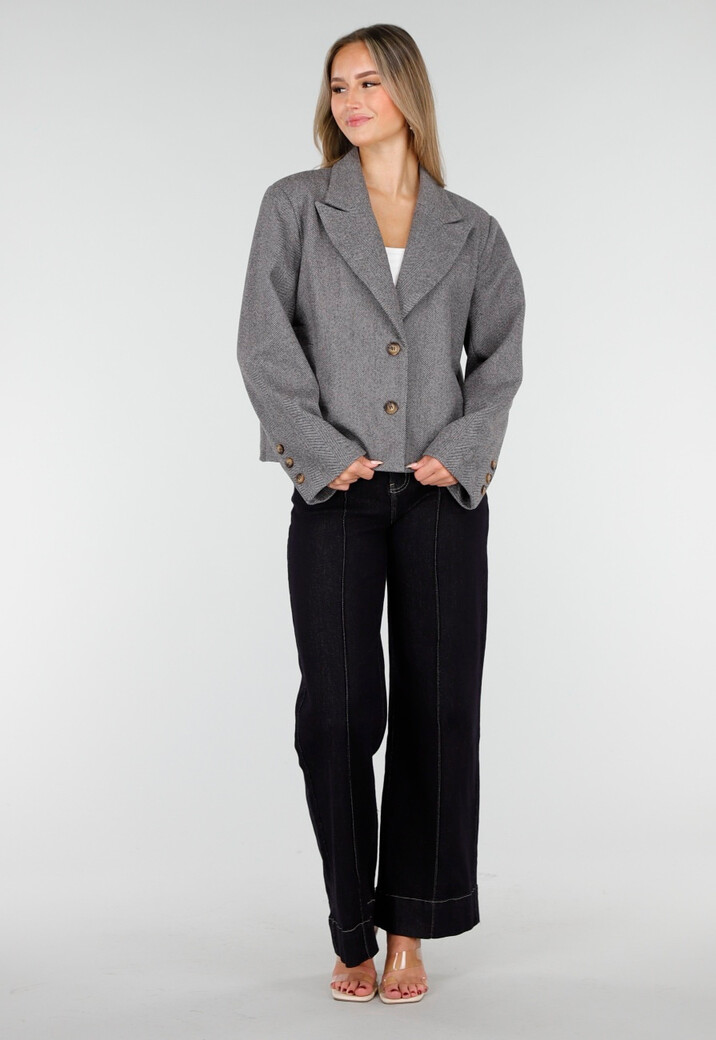 Donkerblauwe Jeans met Stretch en Rechte Pijpen