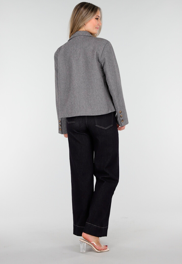 Donkerblauwe Jeans met Stretch en Rechte Pijpen