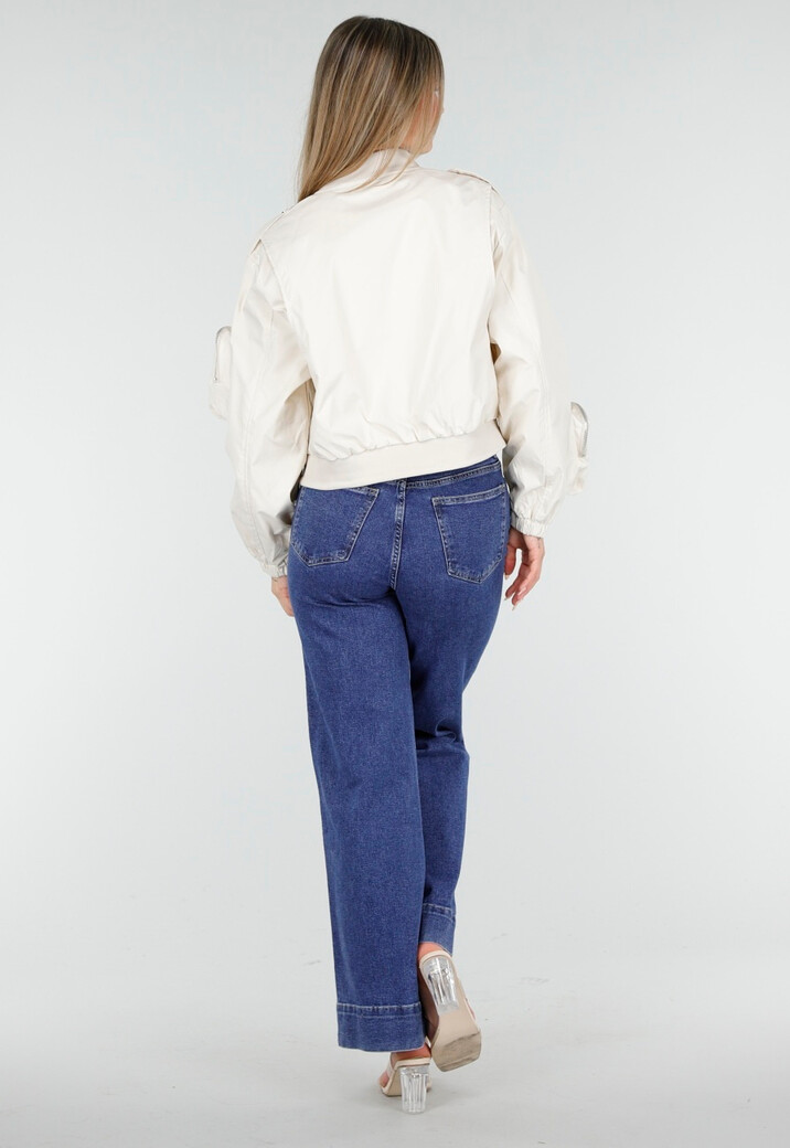 Blauwe Jeans met Stretch en Rechte Pijpen