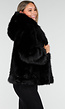 Zwarte Faux Fur Jas met Capuchon