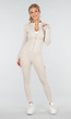 Beige Sportset met Cargolegging en Rits Top Dames