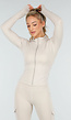 Beige Sportset met Cargolegging en Rits Top Dames