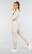 Beige Sportset met Cargolegging en Rits Top Dames
