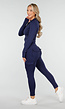 Navy 2-Piece met Cargolegging en Getailleerde Rits-Top