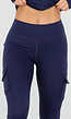 Navy 2-Piece met Cargolegging en Getailleerde Rits-Top