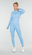 Blauwe Sportset met Scrunch Legging en Vest Cargo Zakjes