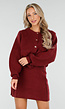 Rode Gebreide 2-Piece Set met Vest en Rok