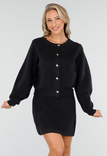 Gebreide Twinset in Zwart met Rok