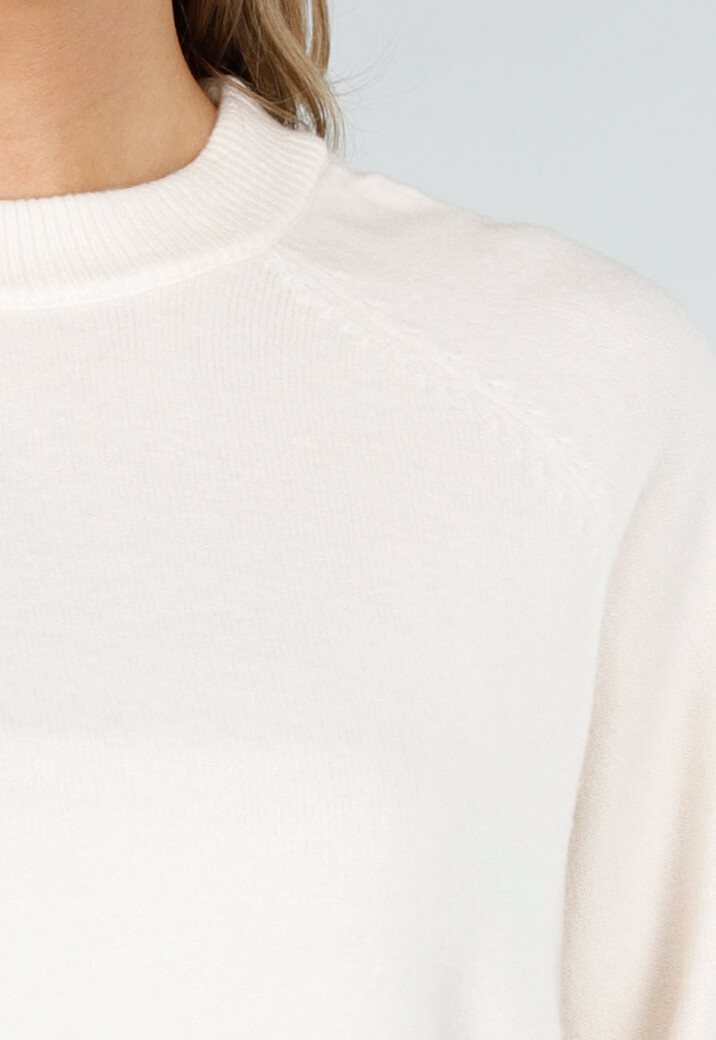 Crème Gebreide Two-Piece met Trui en Rok