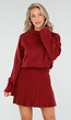 Bordeauxrode Gebreide 2-Piece Set met Trui en Rok