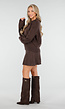 Donkerbruine Gebreide 2-Piece Set met Trui en Rok