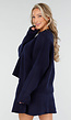 Donkerblauwe Gebreide 2-Piece Set met Trui en Rok
